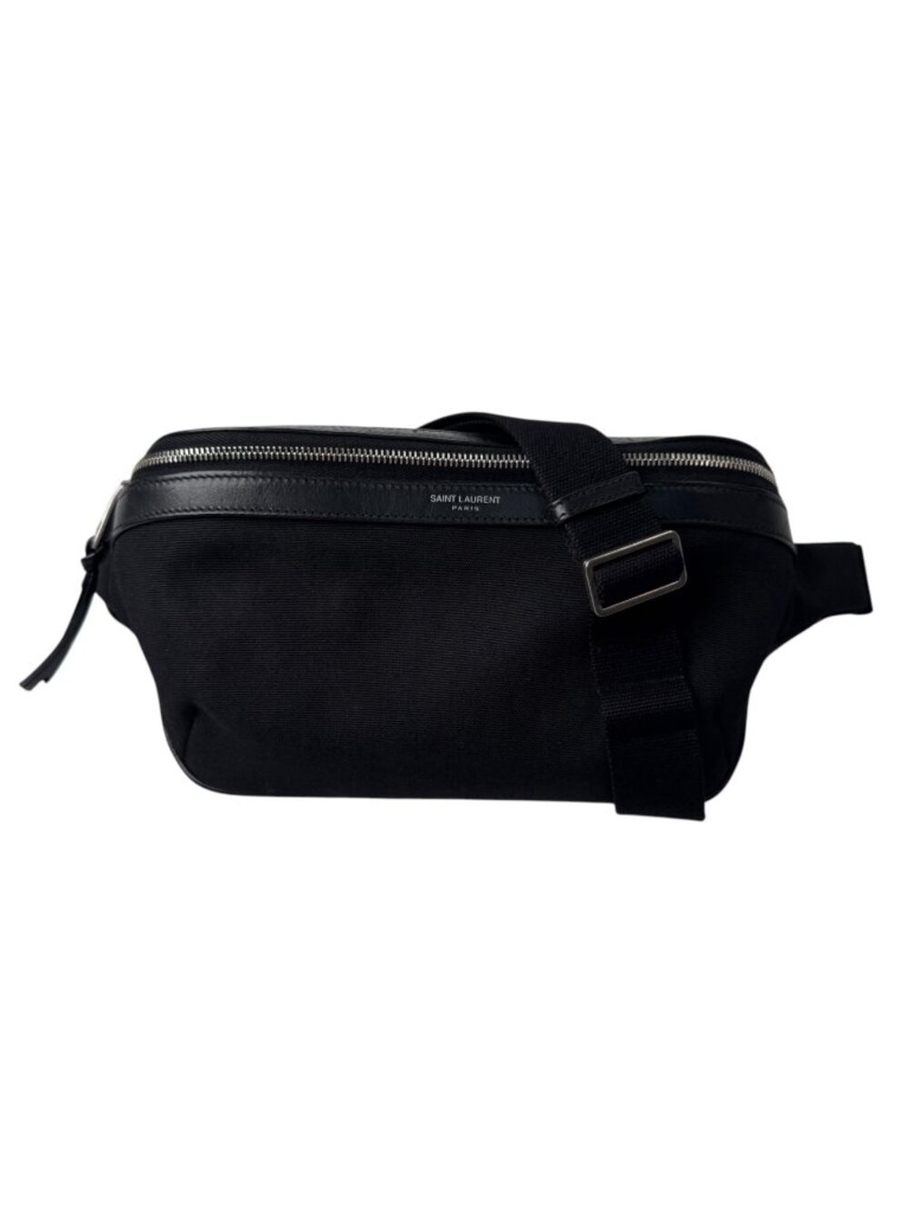 Saint Laurent Waist Pouch Canvas Belt Bag Black